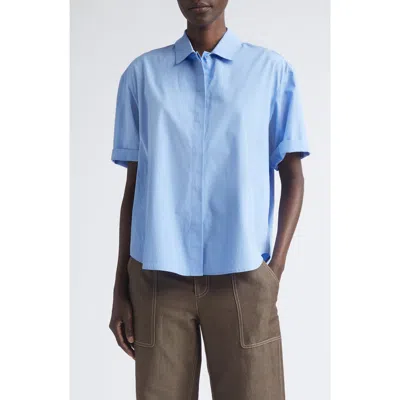 Lafayette 148 New York Organic Cotton Poplin Swing Shirt In Multi