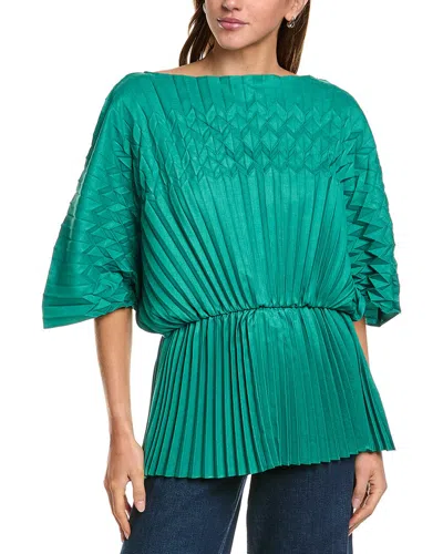 Lafayette 148 New York Origami Dolman Blouse In Green