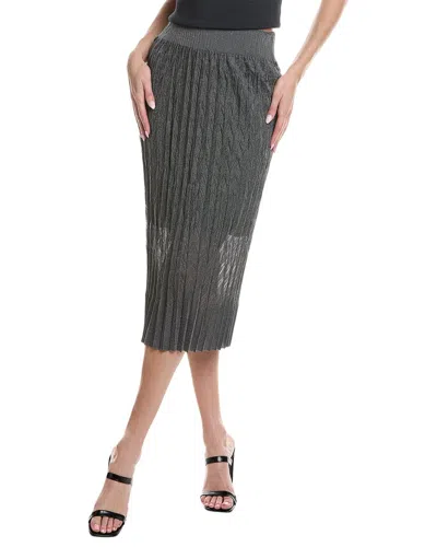 Lafayette 148 New York Origami Pleated Skirt In Gray