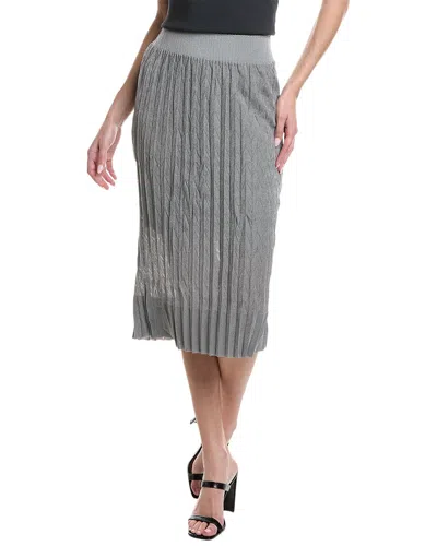 Lafayette 148 New York Origami Pleated Skirt In Gray