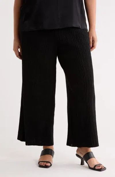Lafayette 148 New York Ottoman Stitch Pull-on Knit Pants In Black