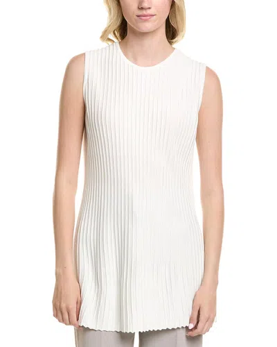 Lafayette 148 New York Ottoman Stitch Slim Tunic Sweater In White