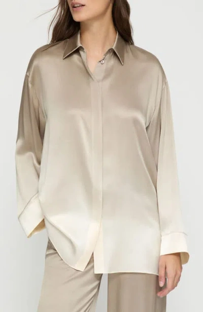 LAFAYETTE 148 LAFAYETTE 148 NEW YORK OVERSIZE OMBRÉ SILK BOYFRIEND SHIRT