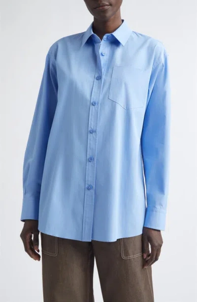 Lafayette 148 New York Oversize Organic Cotton Poplin Boyfriend Shirt In Multi