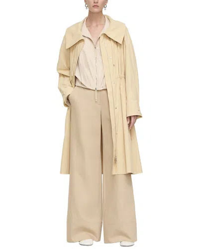Lafayette 148 New York Oversized Funnel Neck Coat In Gold