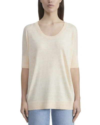 Lafayette 148 New York Oversized Scoop Neck Linen Sweater In Orange