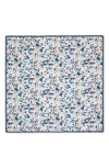 Lafayette 148 Paint Splatter Square Cashmere-silk Scarf In Lido Blue Multi
