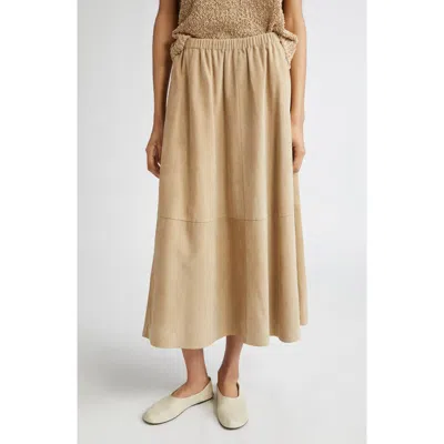 Lafayette 148 New York Paperfine Suede A-line Midi Skirt