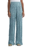 Lafayette 148 Iridescent Twill Plissã© Parkside Pant In Lagoon Green