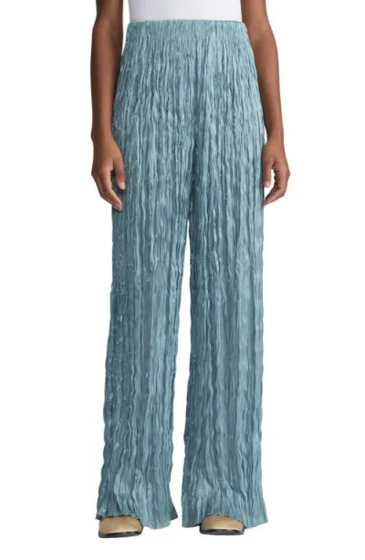 LAFAYETTE 148 LAFAYETTE 148 NEW YORK PARKSIDE PLISSÉ SATIN WIDE LEG PANTS