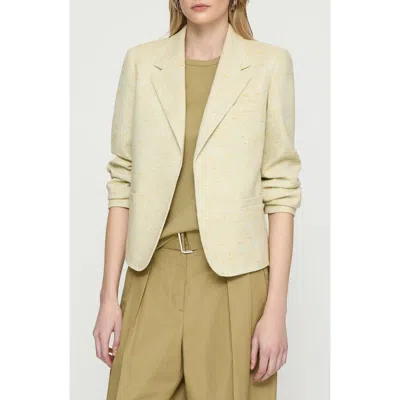 Lafayette 148 New York Pastel Dust Tweed Crop Jacket In Chartreuse Multi