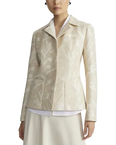 Lafayette 148 New York Patch Pocket Fitted Silk-blend Blazer