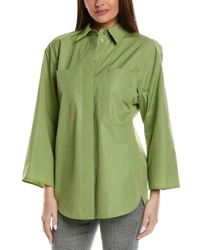 Lafayette 148 New York Patch Pocket Shirt In Green