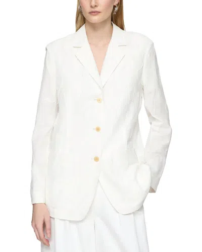 Lafayette 148 New York Patch Pocket Single Breasted Blazer In White