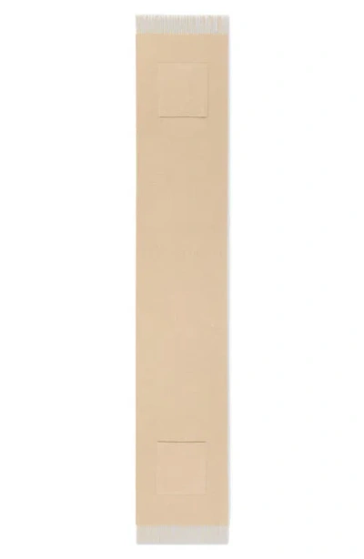 Lafayette 148 New York Patch Pocket Wool & Cashmere Fringe Scarf In Natural