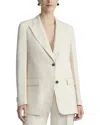 Lafayette 148 New York Peak Lapel Flap Pocket Blazer In White