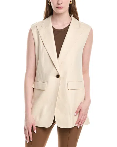 Lafayette 148 New York Peak Lapel Linen-blend Vest
