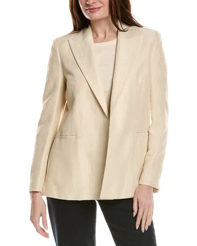 Lafayette 148 New York Peak Lapel Linen-blend Blazer In Neutral