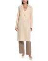 Lafayette 148 New York Pebble Crepe Coat In Neutral