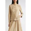 Lafayette 148 New York Peplum Paperfine Suede Jacket In Brown