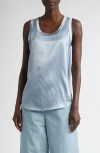 Lafayette 148 New York Perla Reversible Silk Blouse In Paper Blue