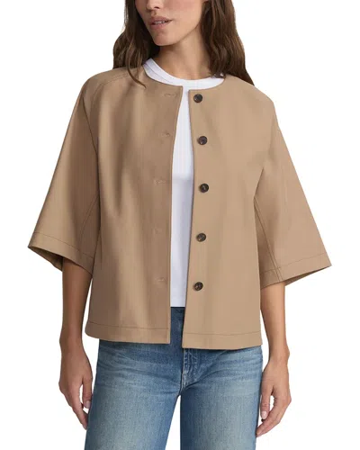 Lafayette 148 New York Petite 3/4-sleeve Collarless Jacket In Neutral