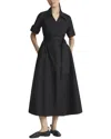 Lafayette 148 Belted Organic Cotton Poplin Faux Wrap Shirtdress