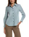 Lafayette 148 New York Petite Button Down Shirt In Blue