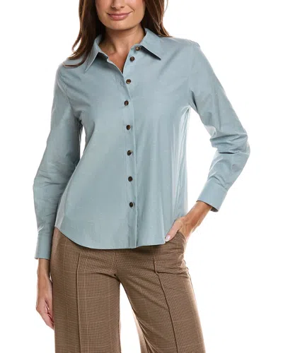 Lafayette 148 New York Petite Button Down Shirt In Blue