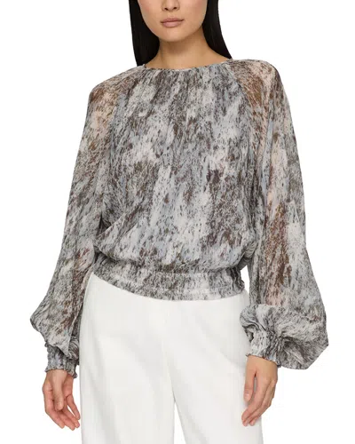 Lafayette 148 New York Petite Gathered Detail Blouse In White