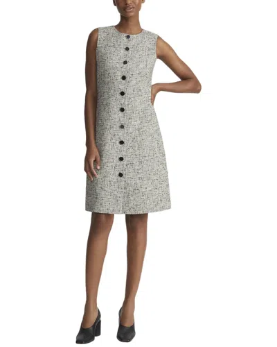 Lafayette 148 Sleeveless Button-down Tweed Midi Dress In Black Multi