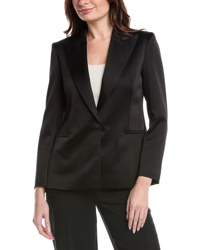 Lafayette 148 New York Petite Peak Lapel Blazer In Black