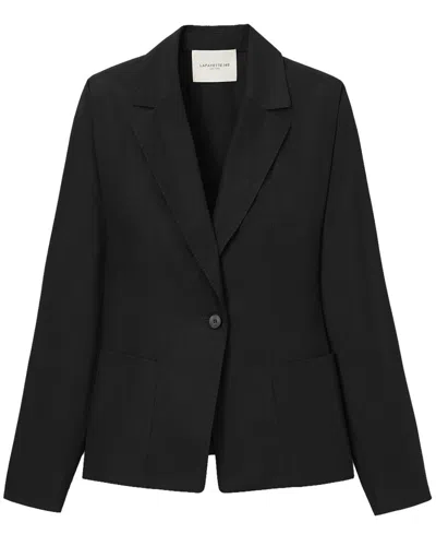 Lafayette 148 New York Petite Pintuck Back Jacket In Black