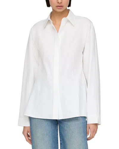Lafayette 148 New York Petite Pintuck Back Shirt In White