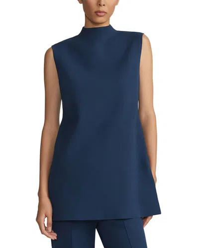 Lafayette 148 New York Petite Side Slit Knit Tunic In Blue