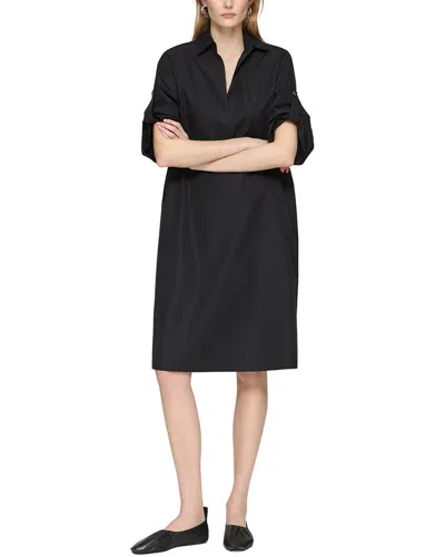 Lafayette 148 New York Petite Tab Sleeve Popover Dress In Black