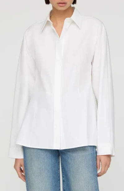 Lafayette 148 New York Pintuck Back Organic Cotton Poplin Button-up Shirt In White