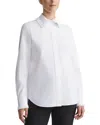 Lafayette 148 Italian Stretch Cotton Fit-and-flare Shirt In White