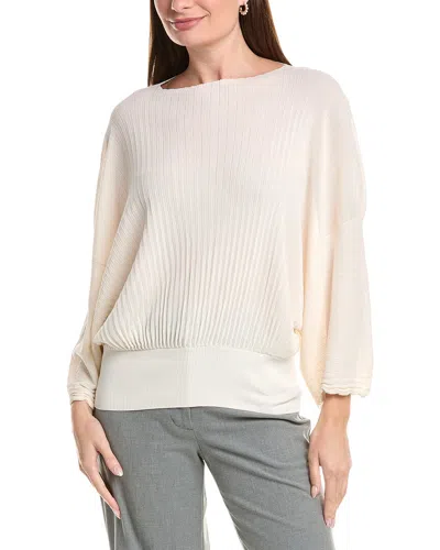 Lafayette 148 New York Pleated Dolman Silk Sweater In Neutral