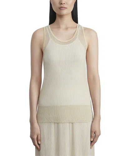 Lafayette 148 New York Pleated Rib Stitch Silk Tank