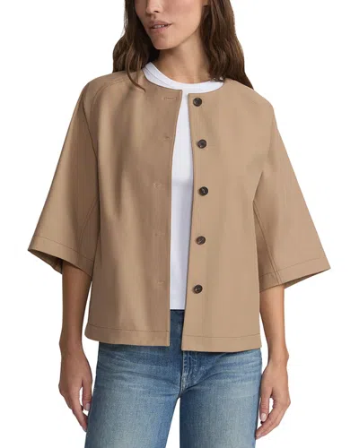 Lafayette 148 New York Plus 3/4- Sleeve Collarless Jacket In Neutral