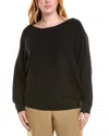 Lafayette 148 New York Plus Asymmetric Dolman Silk-blend Sweater In Black