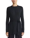Lafayette 148 New York Plus Belted Rib Silk-blend Cardigan In Blue