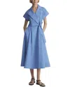Lafayette 148 New York Plus Belted Wrap Dress In Blue