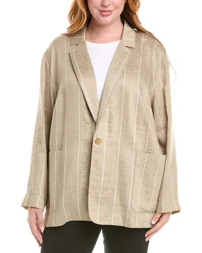 Lafayette 148 New York Linen-blend Blazer In Brown