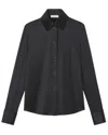 Lafayette 148 New York Plus Button Front Slim Blouse In Black