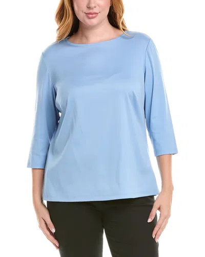 Lafayette 148 New York Plus Carver T-shirt In Blue