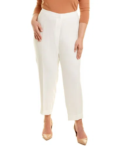 Lafayette 148 Plus Clinton Cuffed Pant In White