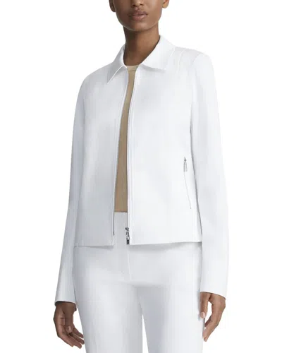 Lafayette 148 New York Plus Collared Zip Pocket Jacket In White
