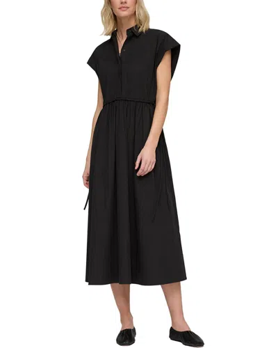 Lafayette 148 Plus Size Travel Cotton Cap Sleeve Shirt Dress In Black